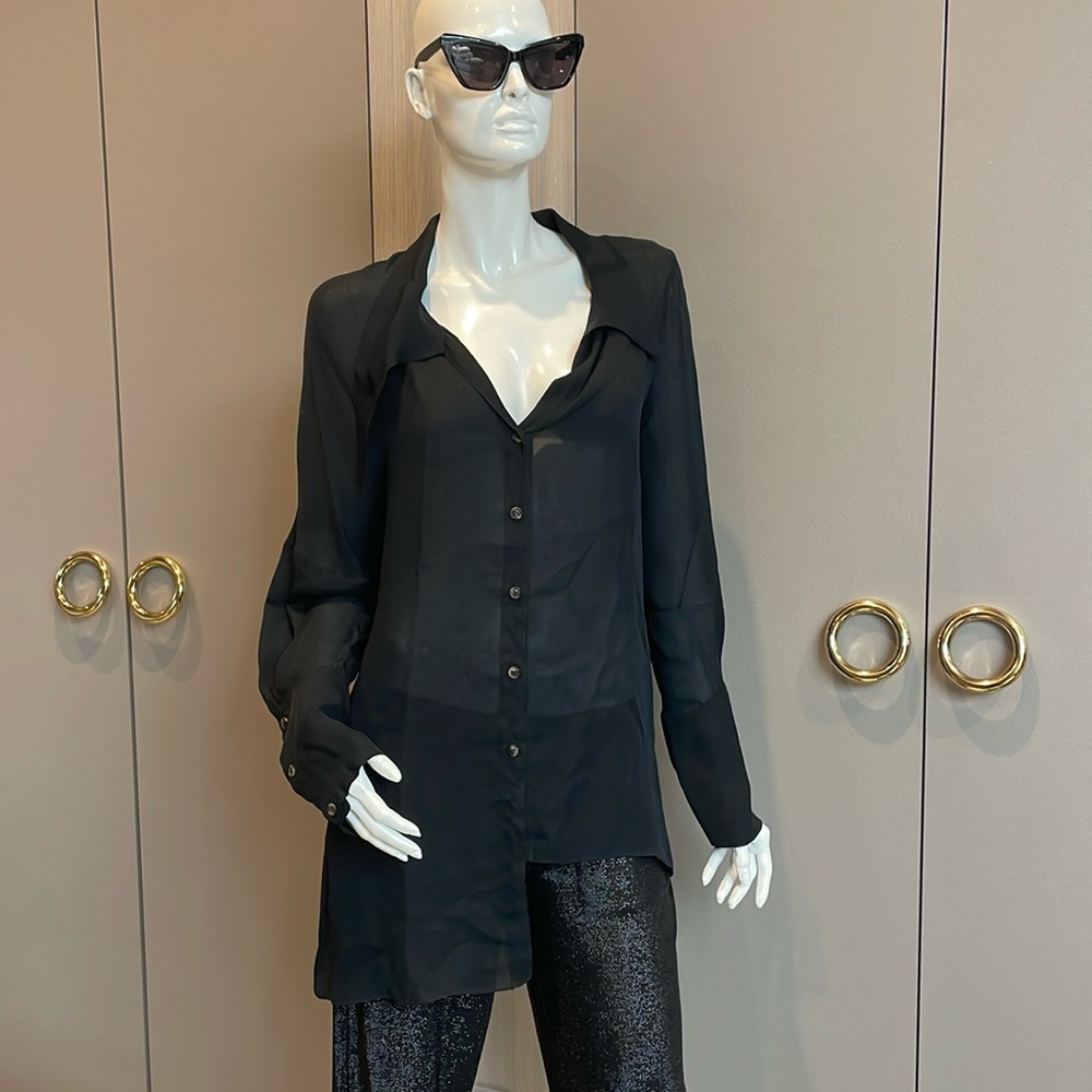 Kimberly Ovitz Silk Asymmetrical Blouse